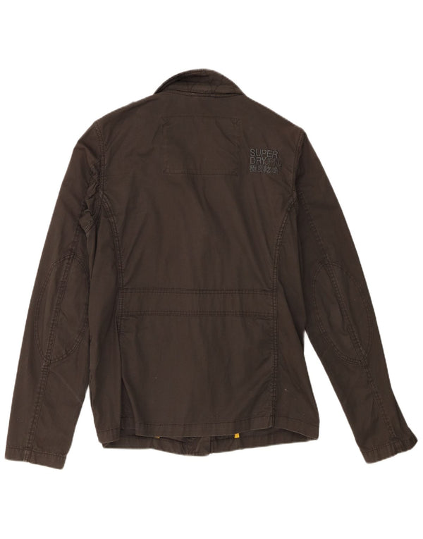 Superdry Womens Military Jacket UK 14 Large Khaki Cotton
