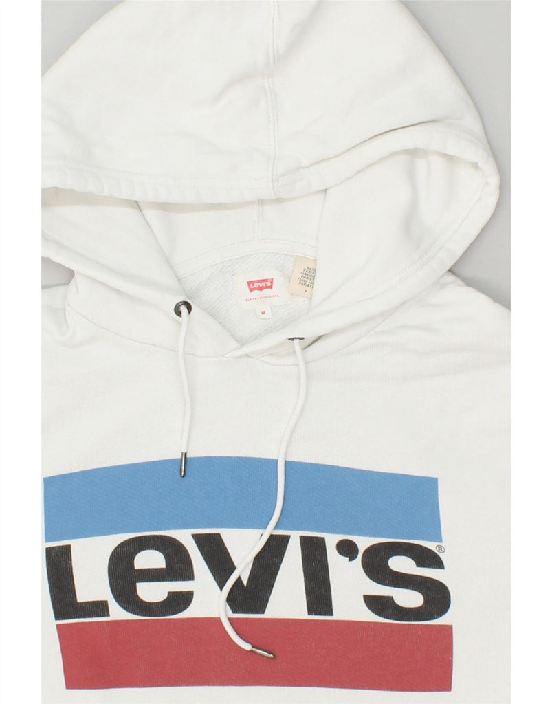 LEVI'S Mens Graphic Hoodie Jumper Medium White Cotton | Vintage Levi's | Thrift | Second-Hand Levi's | Used Clothing | Messina Hembry 