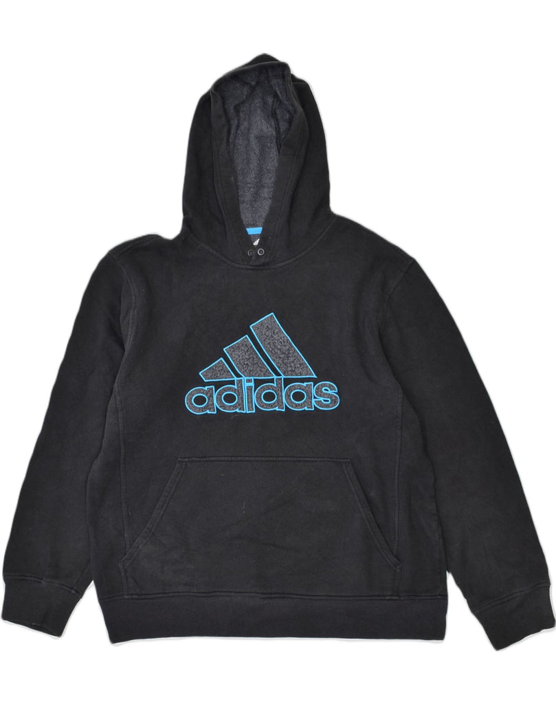 ADIDAS Mens Graphic Hoodie Jumper Large Black Cotton | Vintage Adidas | Thrift | Second-Hand Adidas | Used Clothing | Messina Hembry 