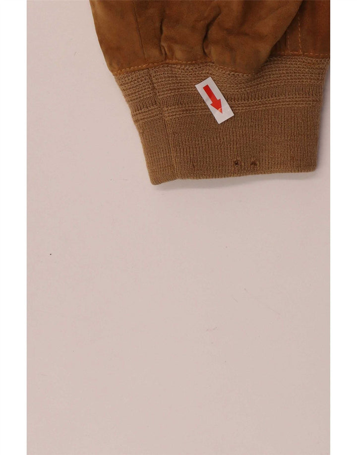 Vintage Mens Suede Jacket IT 52 XL Brown Leather