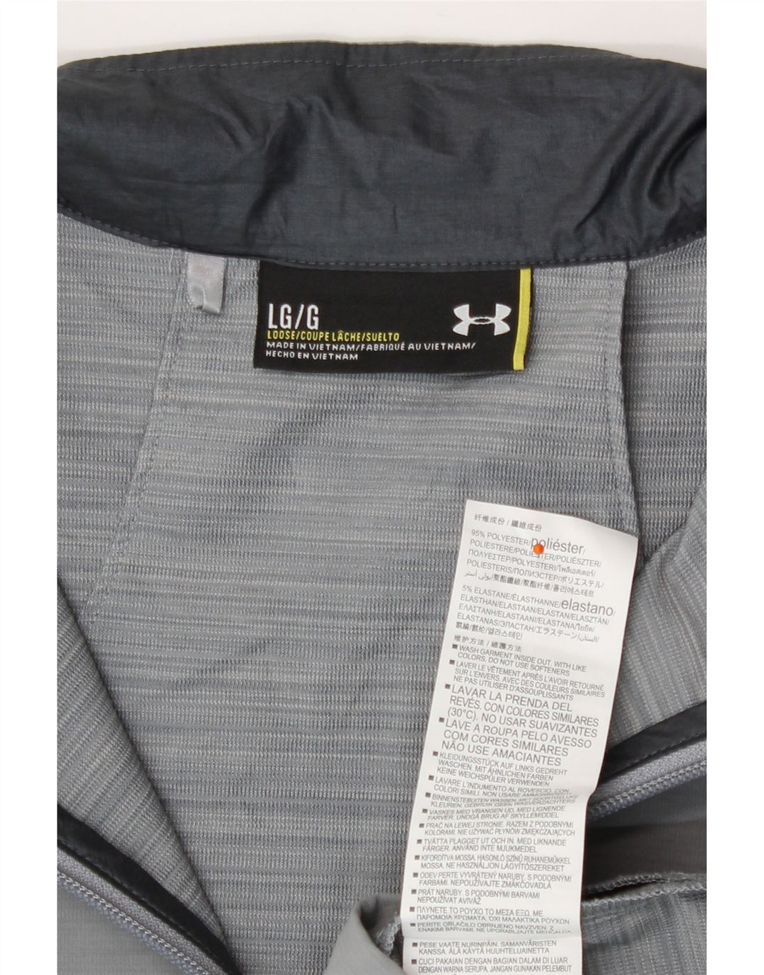 Under Armour Mens Loose Fit Tracksuit Top Jacket Large Grey Polyester
