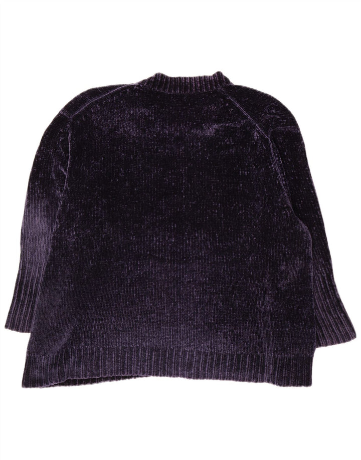 Zara Womens Oversized V-Neck Jumper Sweater UK 10 Small Navy Blue Polyester