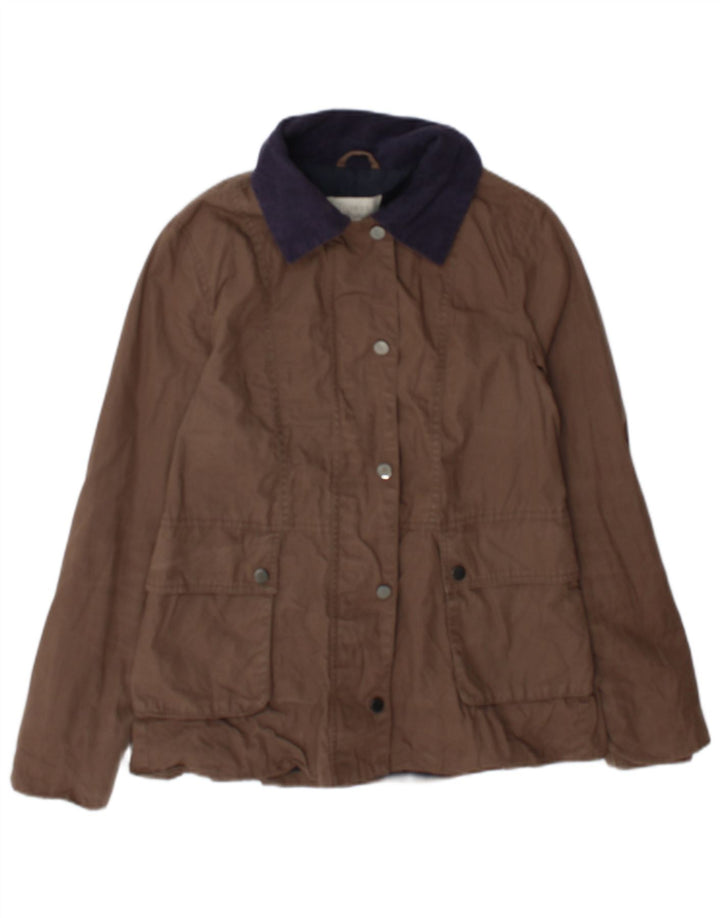 Hobbs Womens Utility Jacket UK 8 Small  Brown Cotton