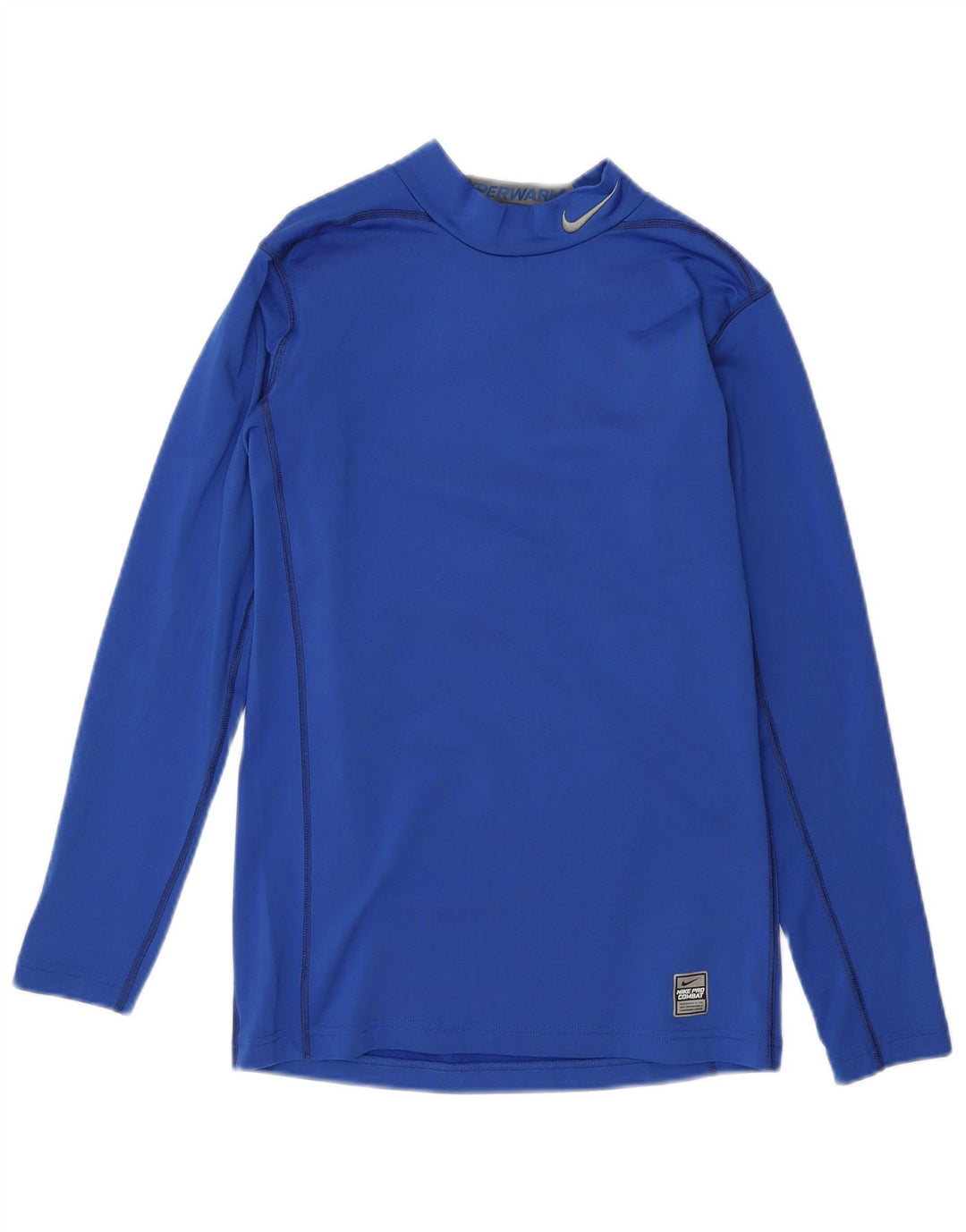Nike Mens Dri Fit Top Long Sleeve Medium Blue Polyester