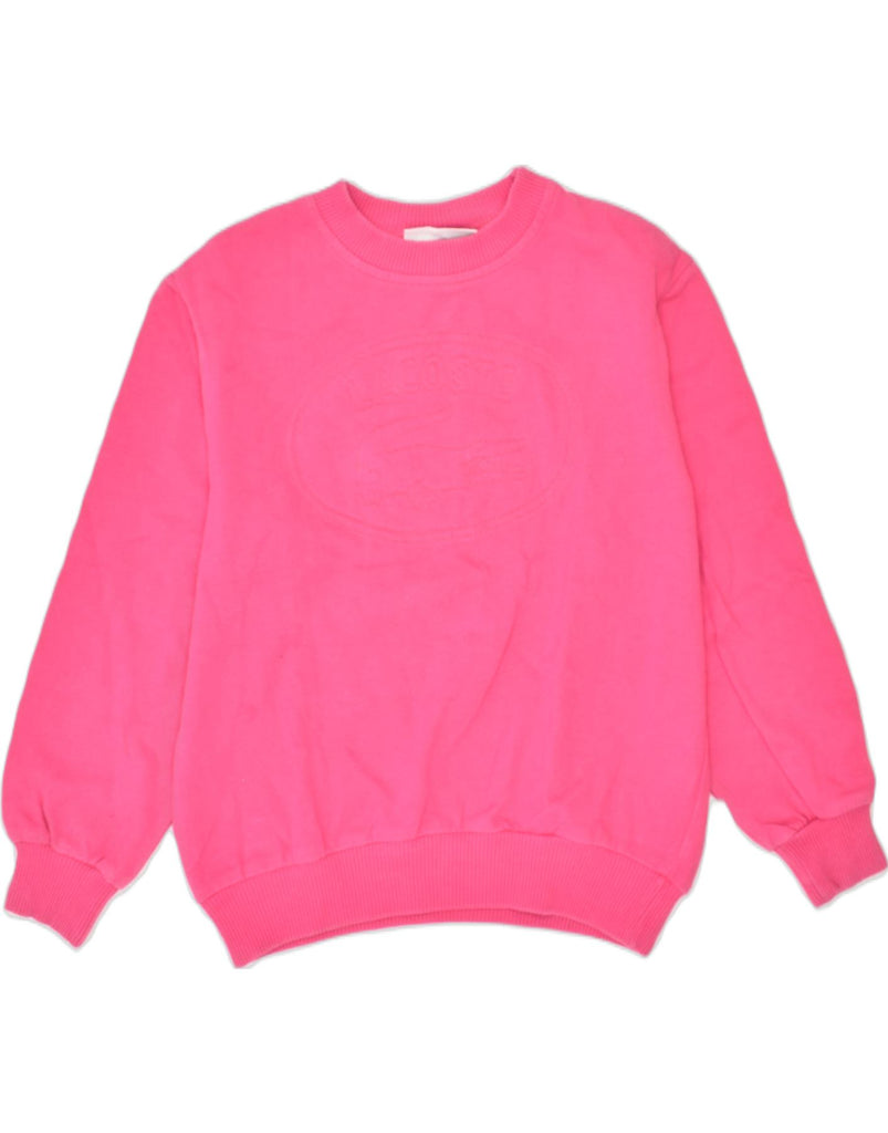 LACOSTE Girls Graphic Sweatshirt Jumper 9-10 Years Pink Cotton | Vintage | Thrift | Second-Hand | Used Clothing | Messina Hembry 