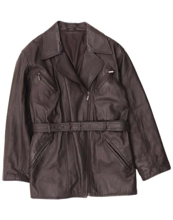 Canda Womens Leather Jacket UK 16 Large Black Leather