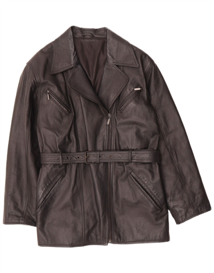 Canda Womens Leather Jacket UK 16 Large Black Leather