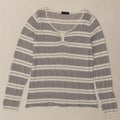 TRUSSARDI JEANS Womens Top Long Sleeve UK 14 Medium Grey Striped Vintage Trussardi Jeans and Second-Hand Trussardi Jeans from Messina Hembry 
