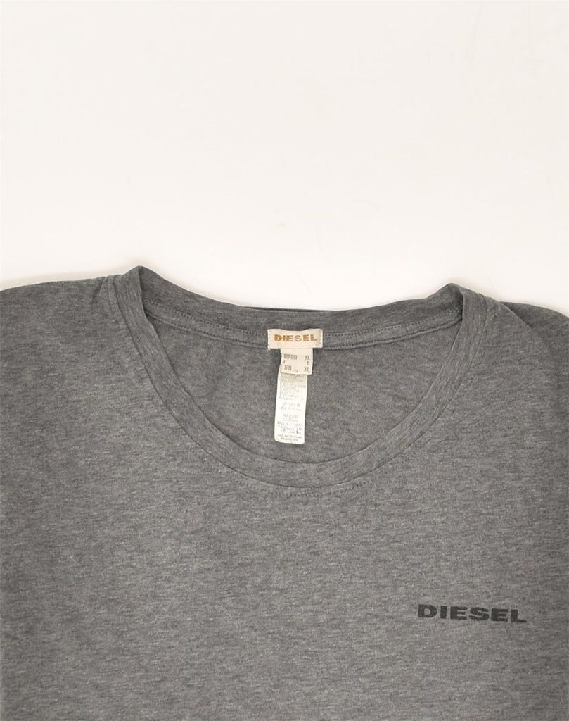 DIESEL Womens T-Shirt Top UK 18 XL Grey Cotton | Vintage Diesel | Thrift | Second-Hand Diesel | Used Clothing | Messina Hembry 