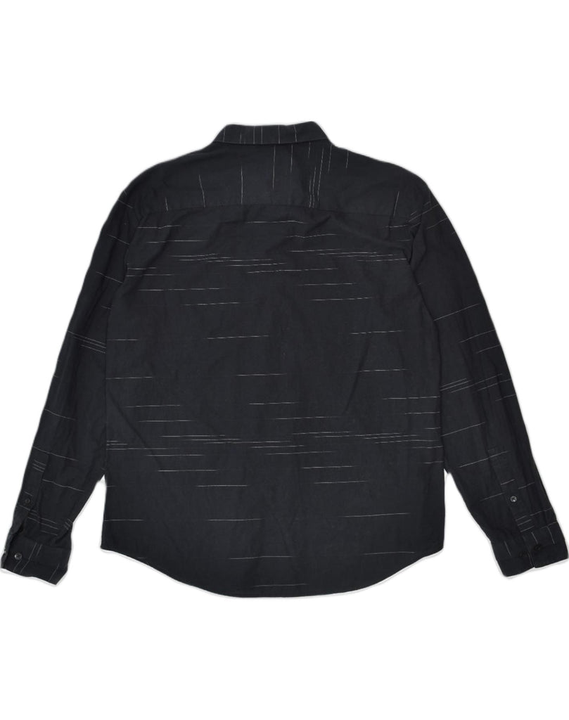 CALVIN KLEIN Mens Shirt Medium Black Pinstripe Cotton | Vintage | Thrift | Second-Hand | Used Clothing | Messina Hembry 