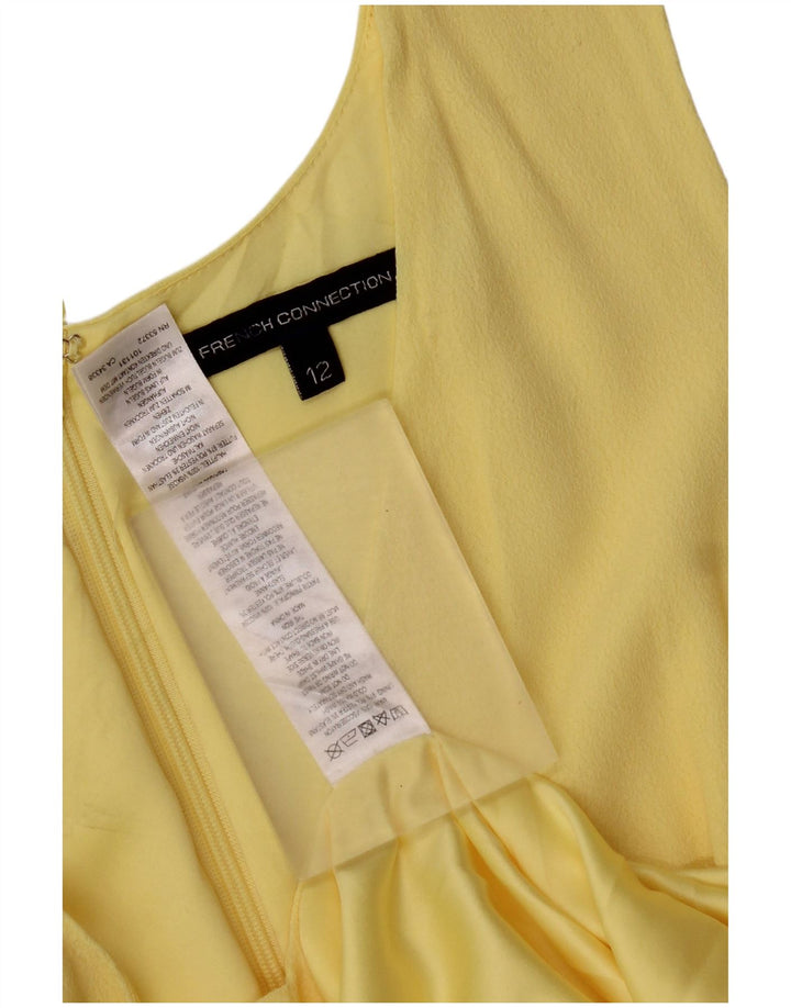French Connection Womens Sleeveless Maxi Dress UK 12 Medium  Yellow Viscose