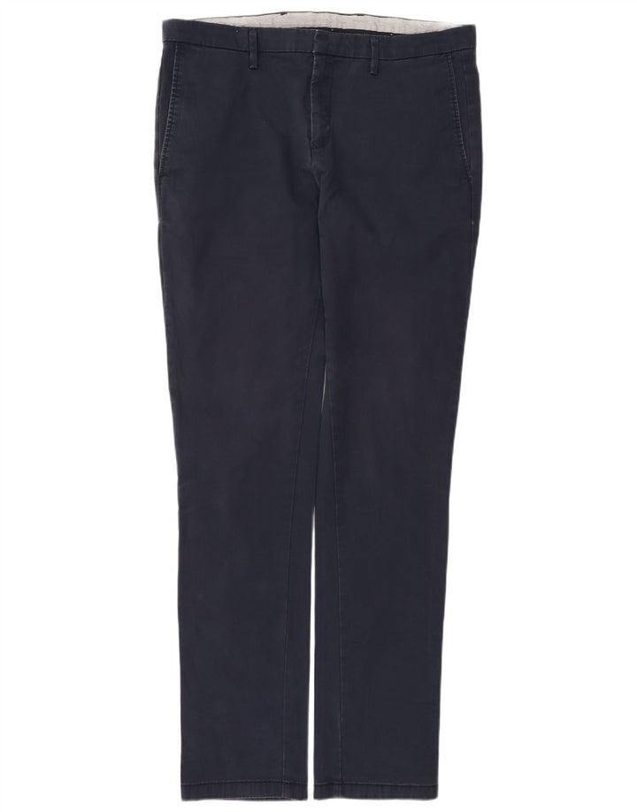 Tommy Hilfiger Mens Slim Chino Trousers W36 L34 Navy Blue Cotton