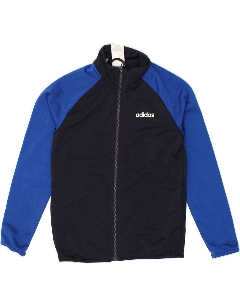 ADIDAS Boys Tracksuit Top Jacket 9-10 Years Navy Blue Colourblock | Vintage Adidas | Thrift | Second-Hand Adidas | Used Clothing | Messina Hembry 