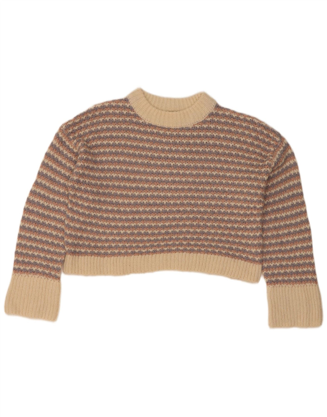 Topshop Womens Crop Turtle Neck Jumper Sweater UK 10 Small Multicoloured