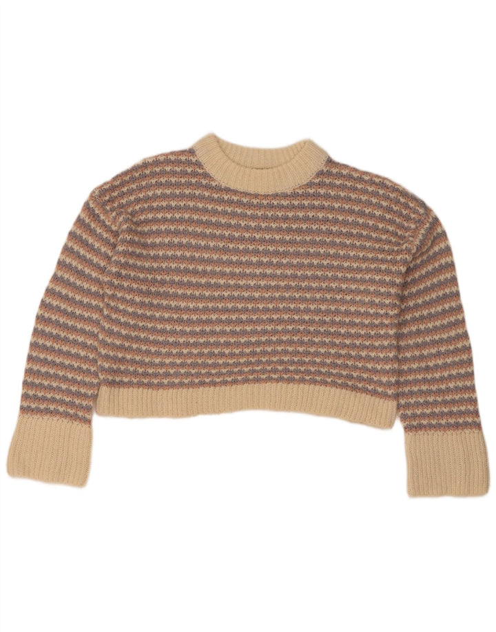 Topshop Womens Crop Turtle Neck Jumper Sweater UK 10 Small Multicoloured