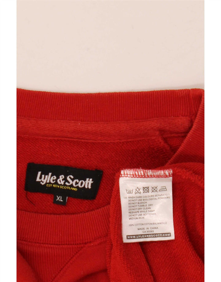 Lyle & Scott Mens Sweatshirt Jumper XL Red Cotton