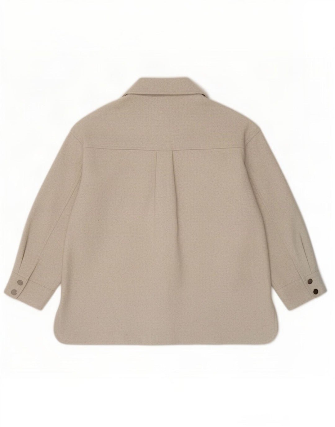 Zara Womens Overshirt Loose Fit Shirt UK 14 Medium Beige Polyester