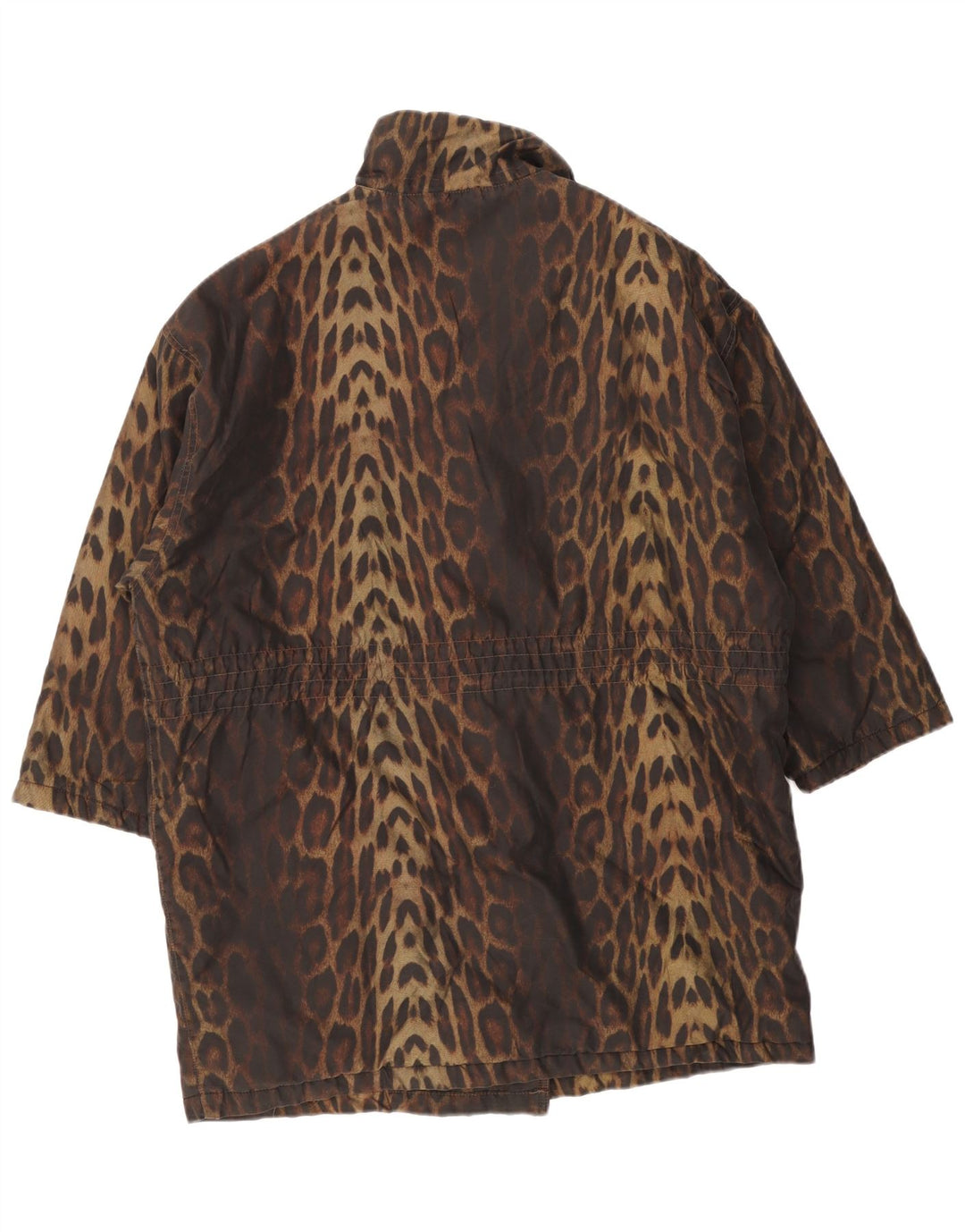 Preca Womens Oversized Double Breasted Coat IT 42 Medium Brown Animal Print