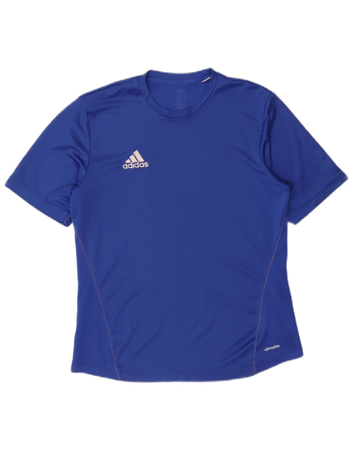 Adidas Mens Climalite T-Shirt Top Medium Blue Polyester