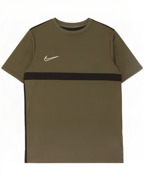 Nike Boys Dri Fit Graphic T-Shirt Top 13-14 Years XL Green Colourblock