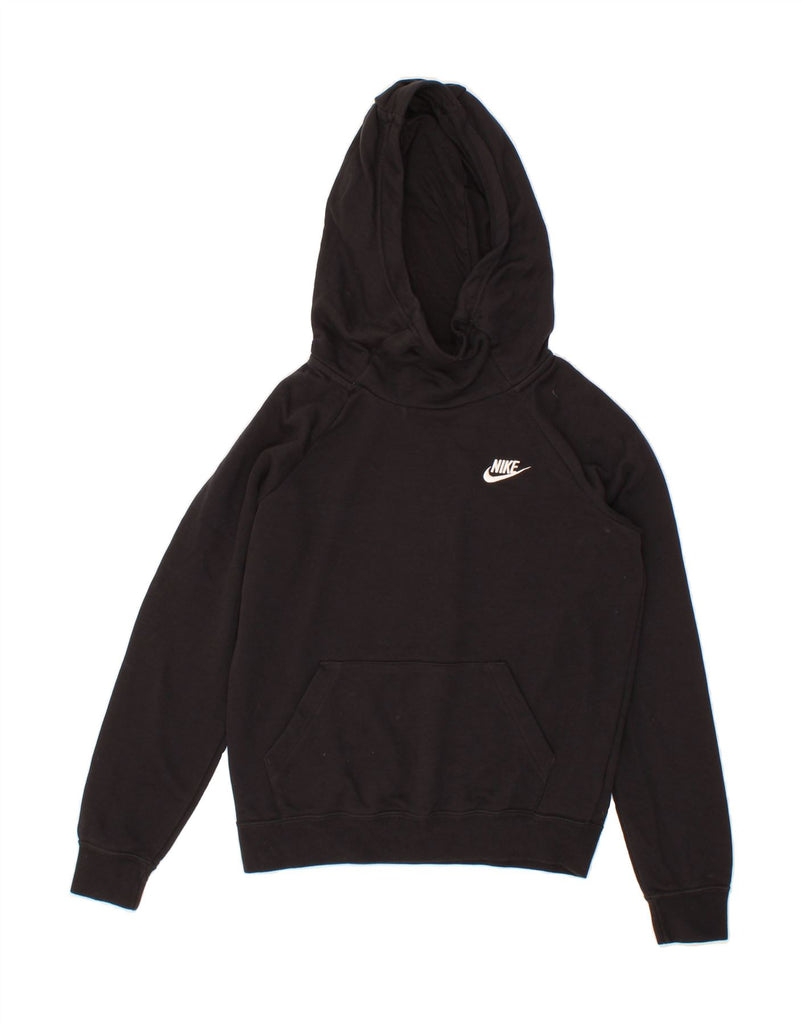 NIKE Womens Oversized Hoodie Jumper UK 6 XS Black Cotton Vintage Nike and Second-Hand Nike from Messina Hembry 
