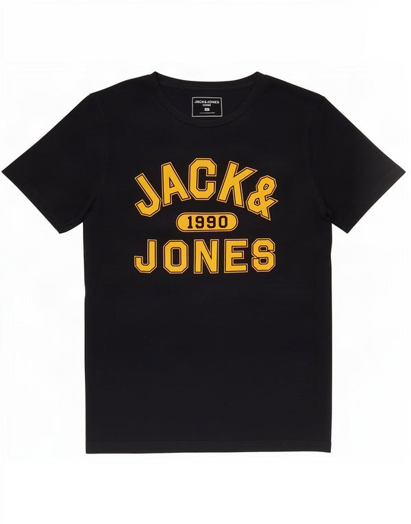 Jack & Jones Mens Graphic T-Shirt Top Large Navy Blue Cotton
