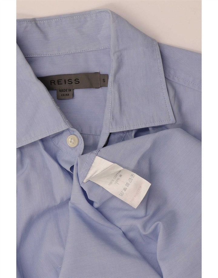 Reiss Mens Shirt Small Blue Striped Cotton