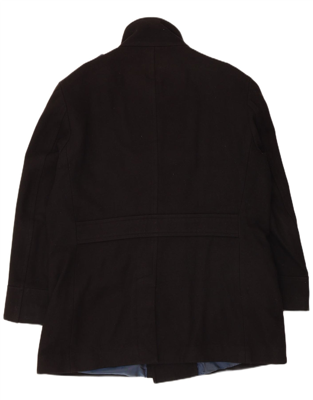 Marks & Spencer Mens Double Breasted Coat UK 42 XL Black Wool