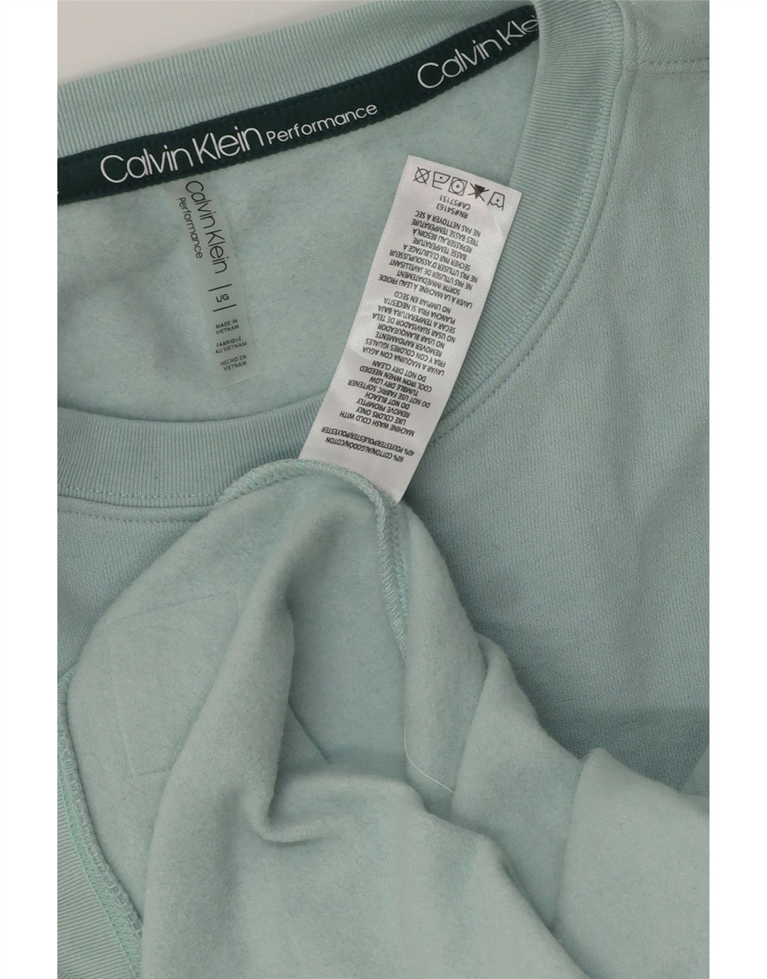 Calvin Klein Mens Sweatshirt Jumper Large Turquoise Cotton