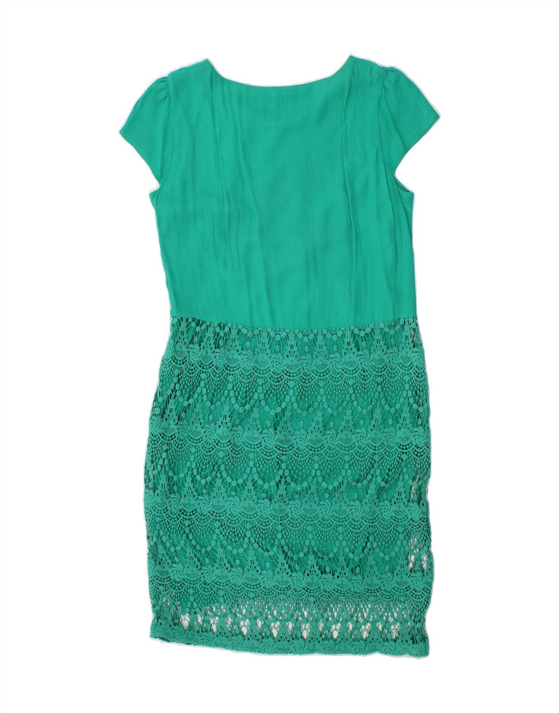 PER UNA Womens Sheath Dress UK 14 Large Green Cotton Vintage Per Una and Second-Hand Per Una from Messina Hembry 