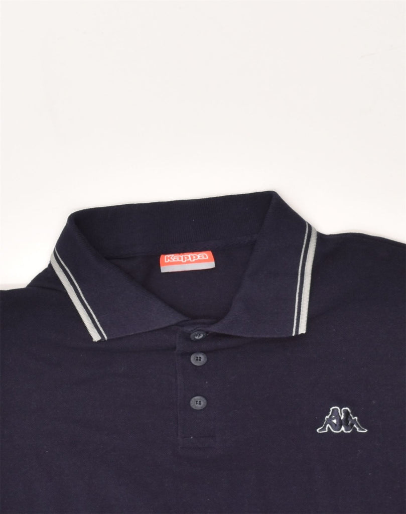 KAPPA Mens Polo Shirt Medium Navy Blue Cotton | Vintage Kappa | Thrift | Second-Hand Kappa | Used Clothing | Messina Hembry 