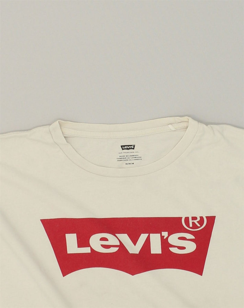 LEVI'S Mens Graphic T-Shirt Top Medium White Cotton | Vintage Levi's | Thrift | Second-Hand Levi's | Used Clothing | Messina Hembry 