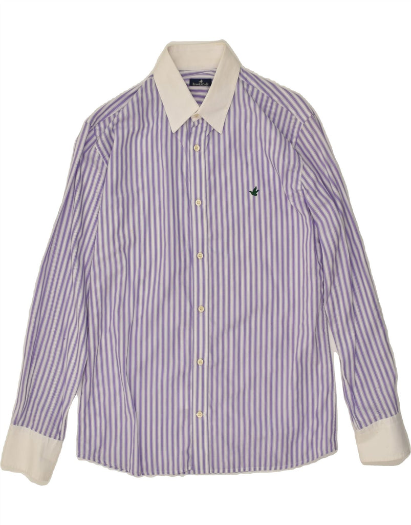 BROOKSFIELD Boys Shirt 13-14 Years Purple Striped Cotton | Vintage Brooksfield | Thrift | Second-Hand Brooksfield | Used Clothing | Messina Hembry 