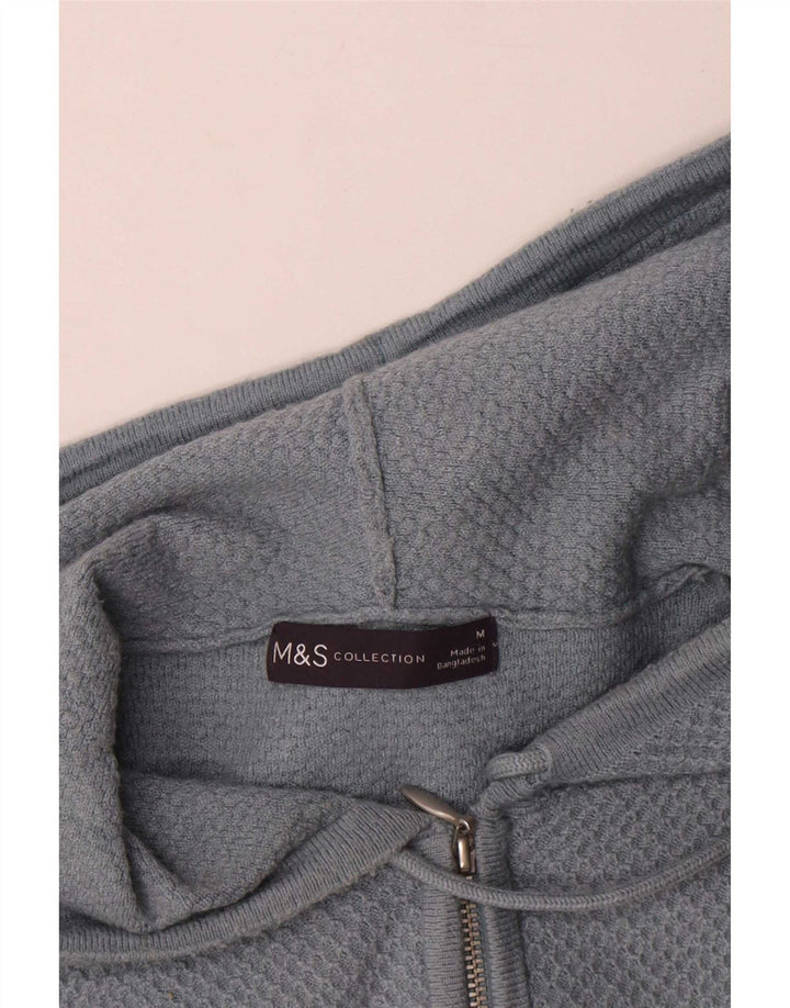 Marks & Spencer Mens Hooded Cardigan Sweater Medium Blue Viscose