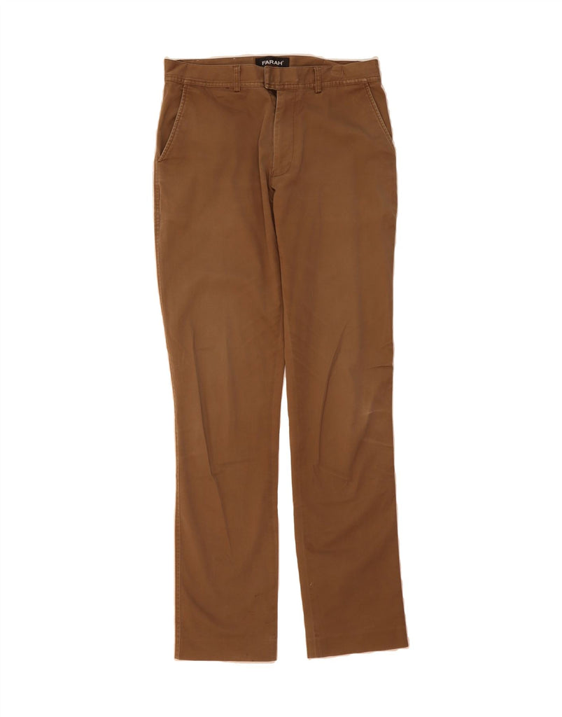 FARAH Mens Straight Chino Trousers W30 L34 Brown Cotton Vintage Farah and Second-Hand Farah from Messina Hembry 