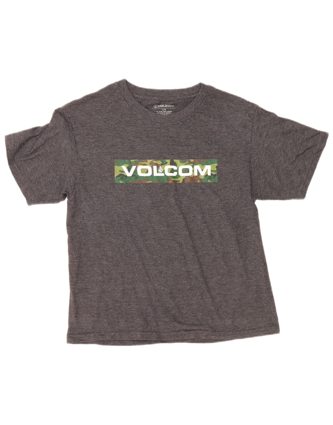 Volcom Womens Graphic T-Shirt Top UK 14 Large Grey Cotton
