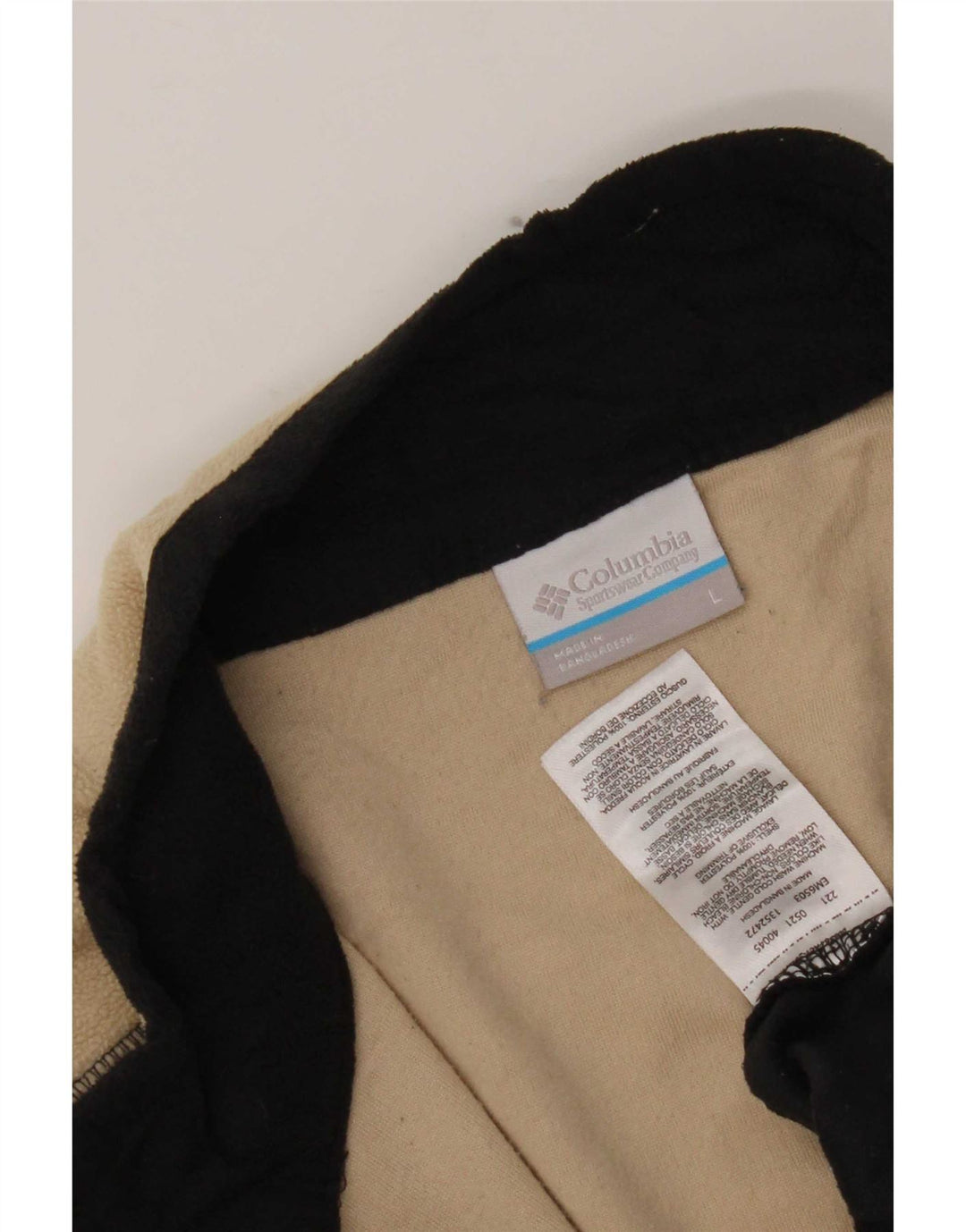 Columbia Mens Zip Neck Fleece Jumper Large Beige Colourblock Polyester
