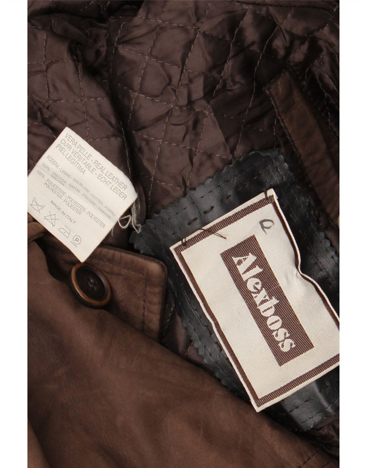 Vintage Mens Leather Jacket UK 42 XL Brown Leather