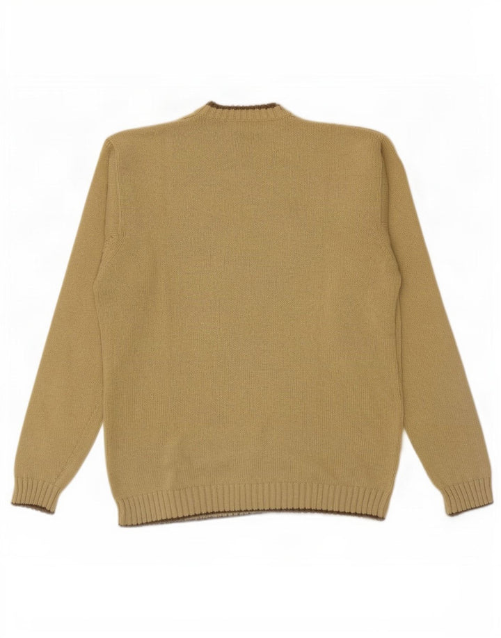 Timberland Mens V-Neck Jumper Sweater Large Green Cotton