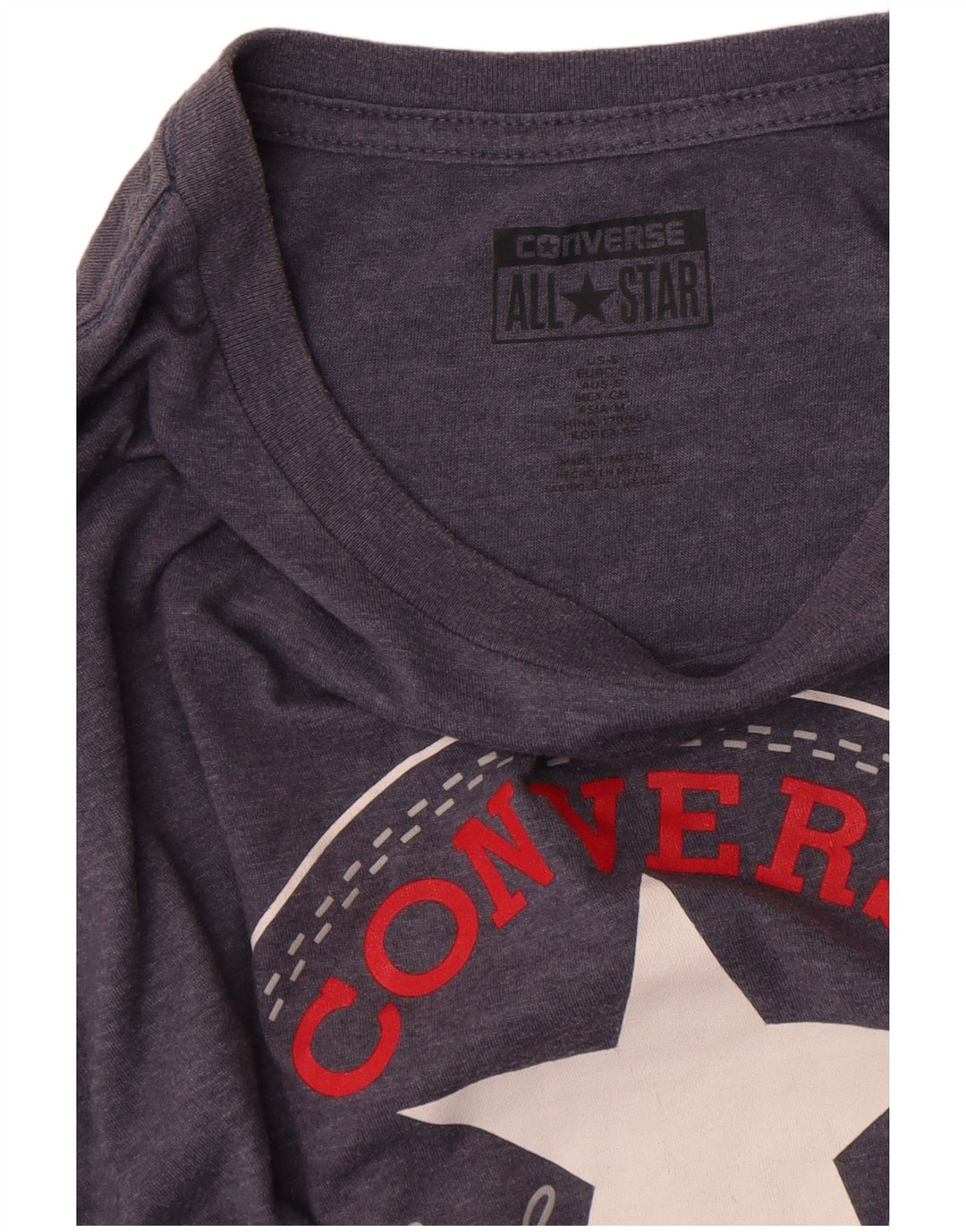 Converse Mens Graphic T-Shirt Top Small Navy Blue