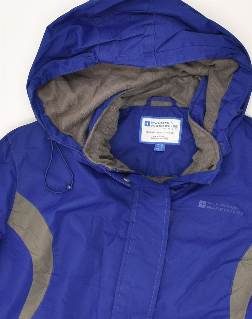 MOUNTAIN WAREHOUSE Womens Hooded Windbreaker Jacket UK 14 Large Blue | Vintage Mountain Warehouse | Thrift | Second-Hand Mountain Warehouse | Used Clothing | Messina Hembry 