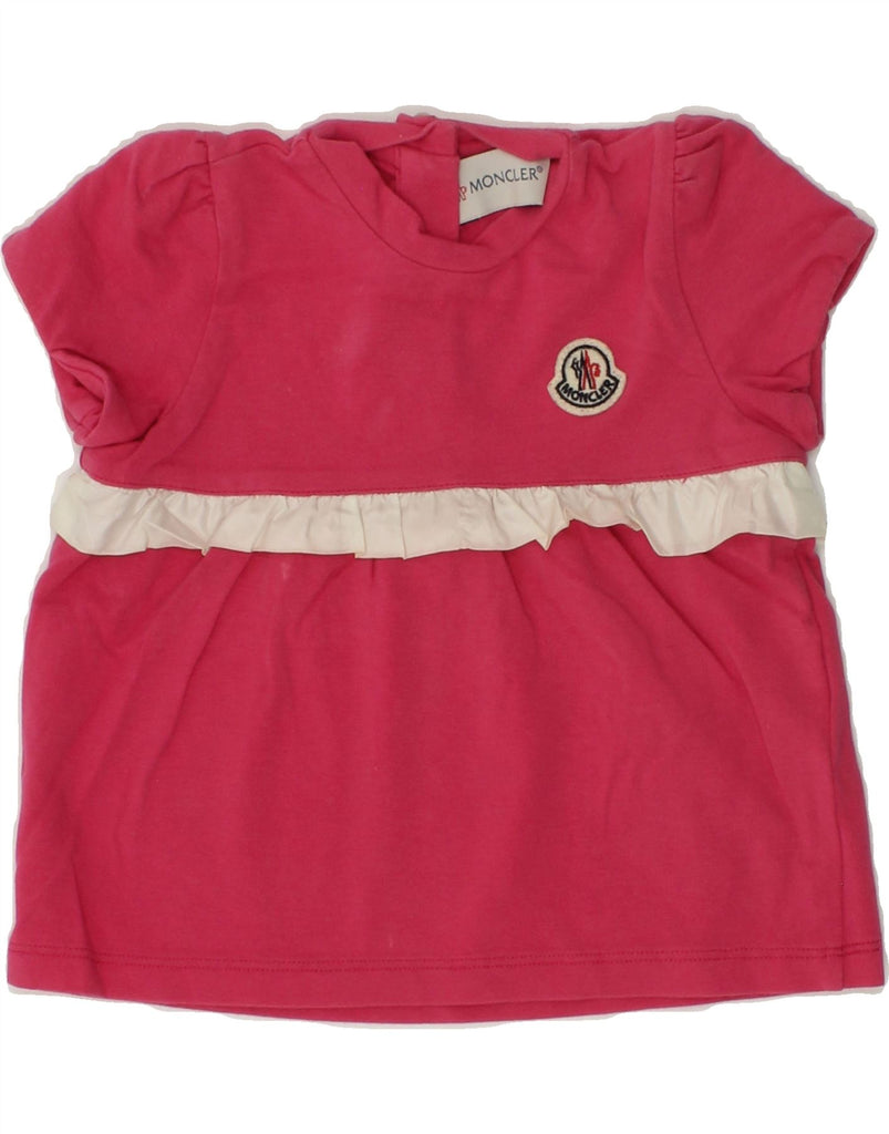 MONCLER Baby Girls Basic Dress 9-12 Months Pink Cotton | Vintage Moncler | Thrift | Second-Hand Moncler | Used Clothing | Messina Hembry 