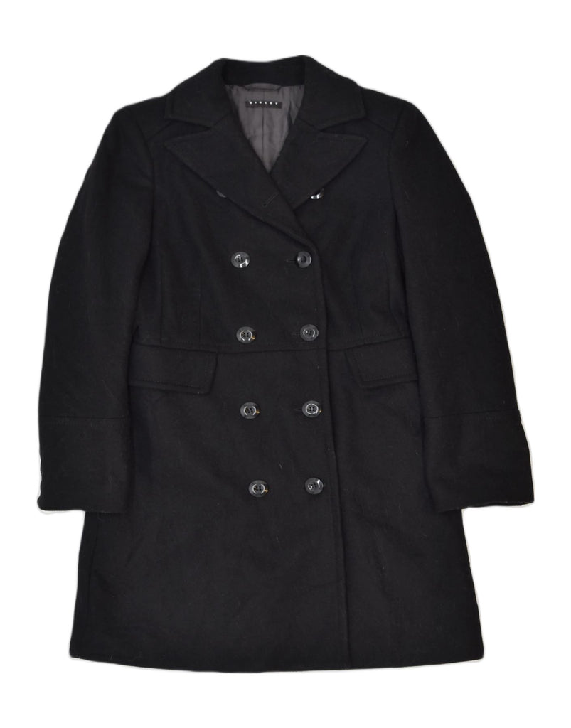 SISLEY Womens Chesterfield Coat IT 38 XS Black Wool | Vintage | Thrift | Second-Hand | Used Clothing | Messina Hembry 