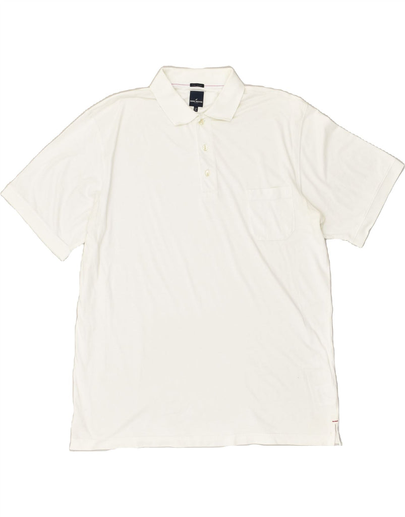 DANIEL HECHTER Mens Polo Shirt 3XL White Cotton | Vintage Daniel Hechter | Thrift | Second-Hand Daniel Hechter | Used Clothing | Messina Hembry 