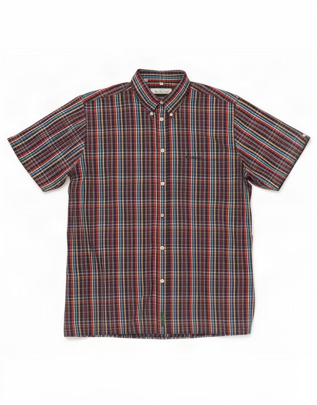Ben Sherman Mens Short Sleeve Shirt XL Multicoloured Check Cotton