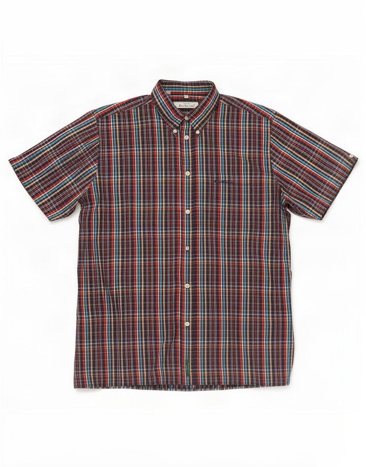 Ben Sherman Mens Short Sleeve Shirt XL Multicoloured Check Cotton
