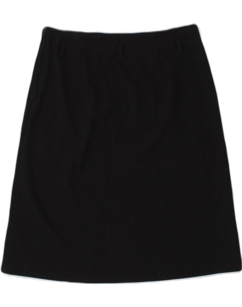 BENETTON Womens A-Line Skirt IT 40 Small W28  Black Polyester | Vintage Benetton | Thrift | Second-Hand Benetton | Used Clothing | Messina Hembry 