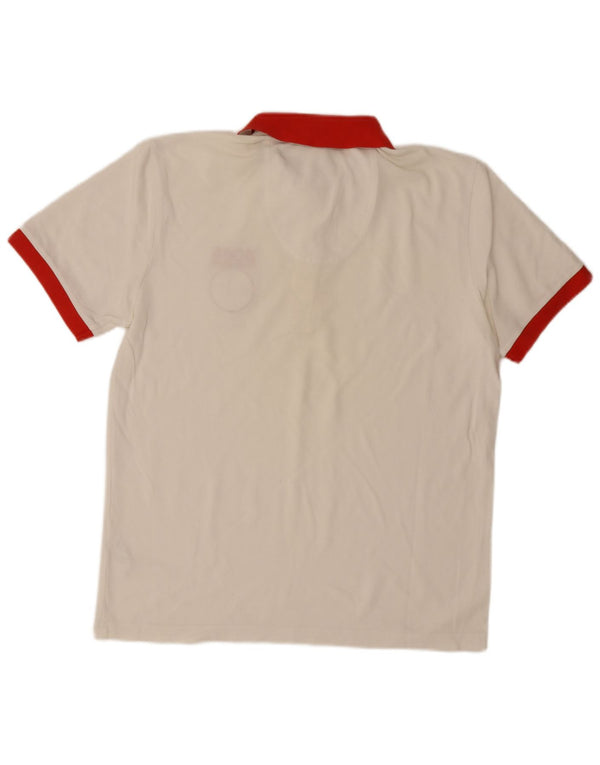 Hugo Boss Mens Polo Shirt Large White Colourblock Cotton