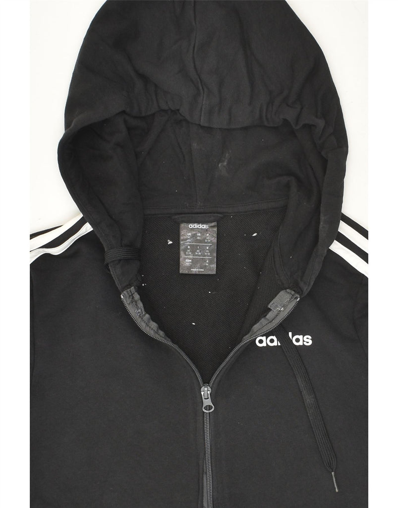 ADIDAS Boys Zip Hoodie Sweater 4-5 Years XS  Black Cotton | Vintage Adidas | Thrift | Second-Hand Adidas | Used Clothing | Messina Hembry 