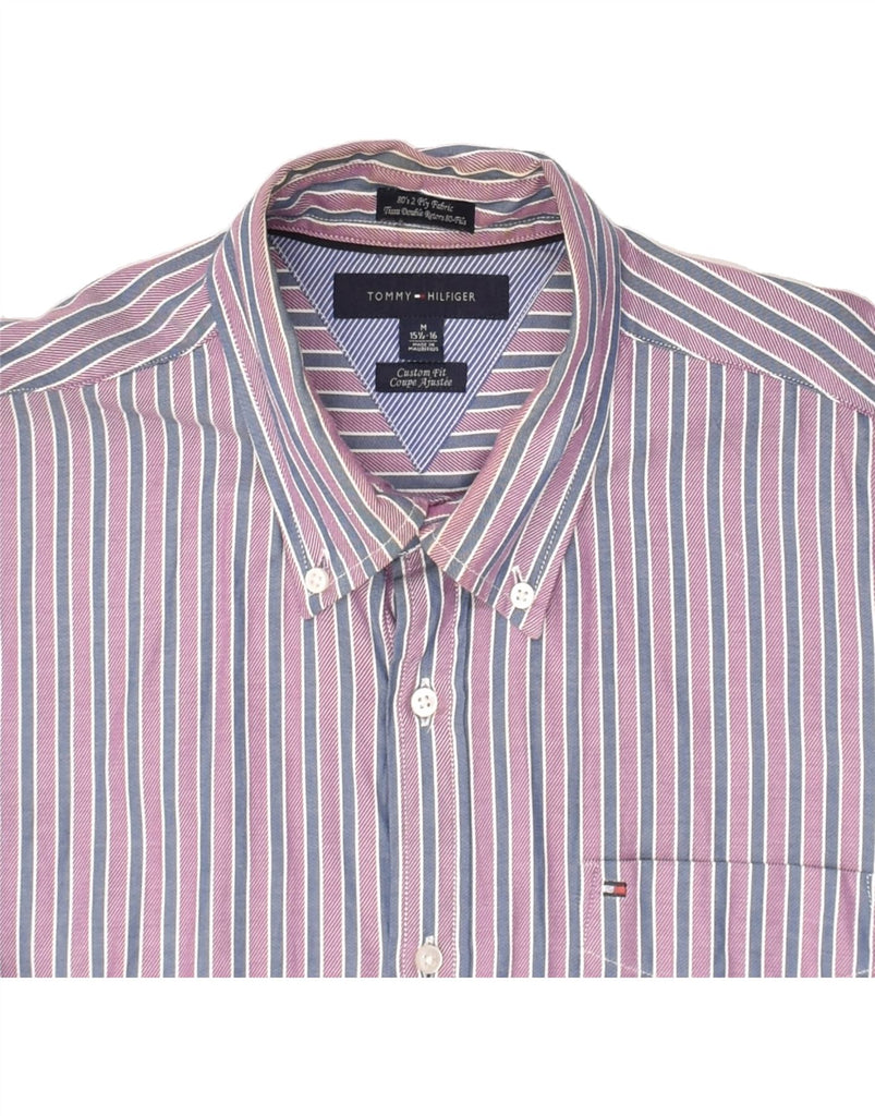 TOMMY HILFIGER Mens Custom Fit Shirt Size 15 1/2 16 Medium Purple Striped | Vintage Tommy Hilfiger | Thrift | Second-Hand Tommy Hilfiger | Used Clothing | Messina Hembry 